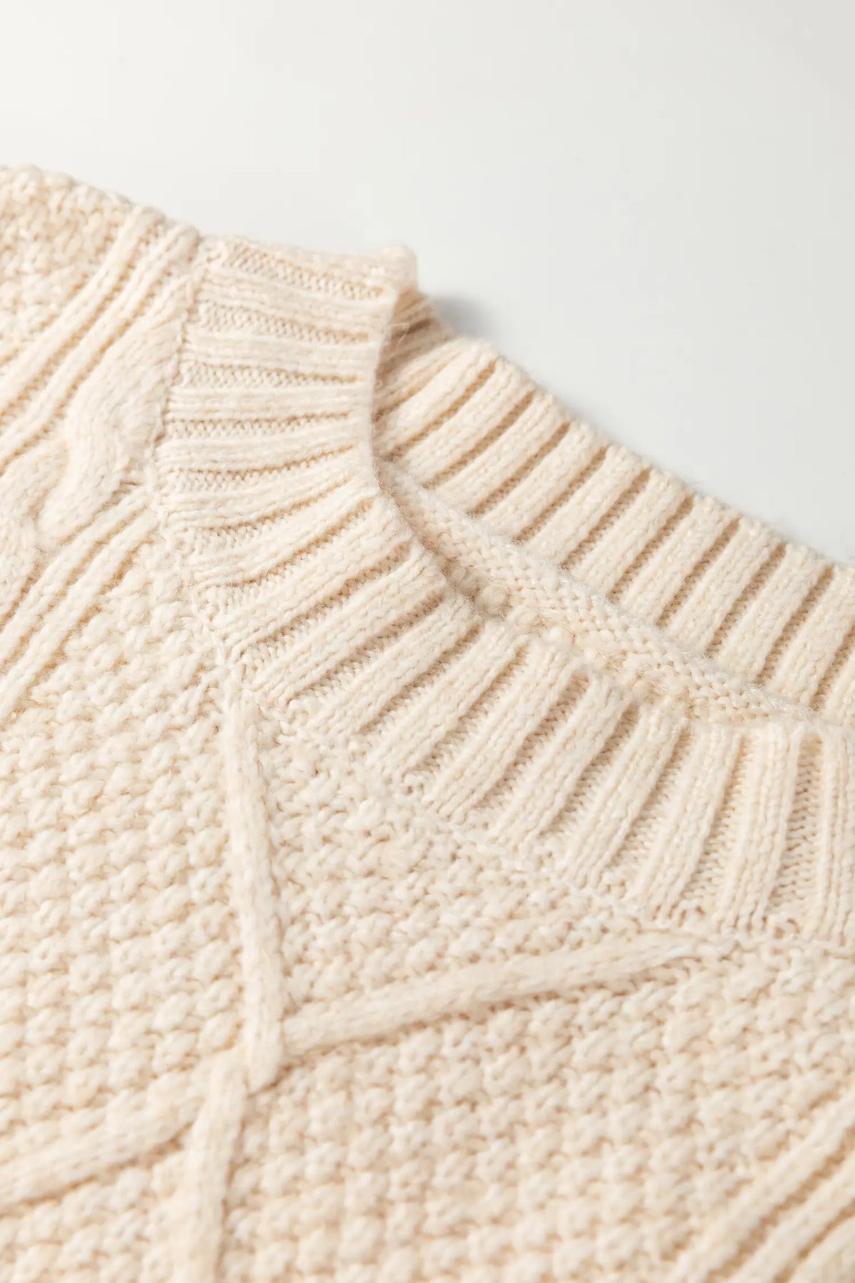 Cable Knit Drop Shoulder Sweater Dress