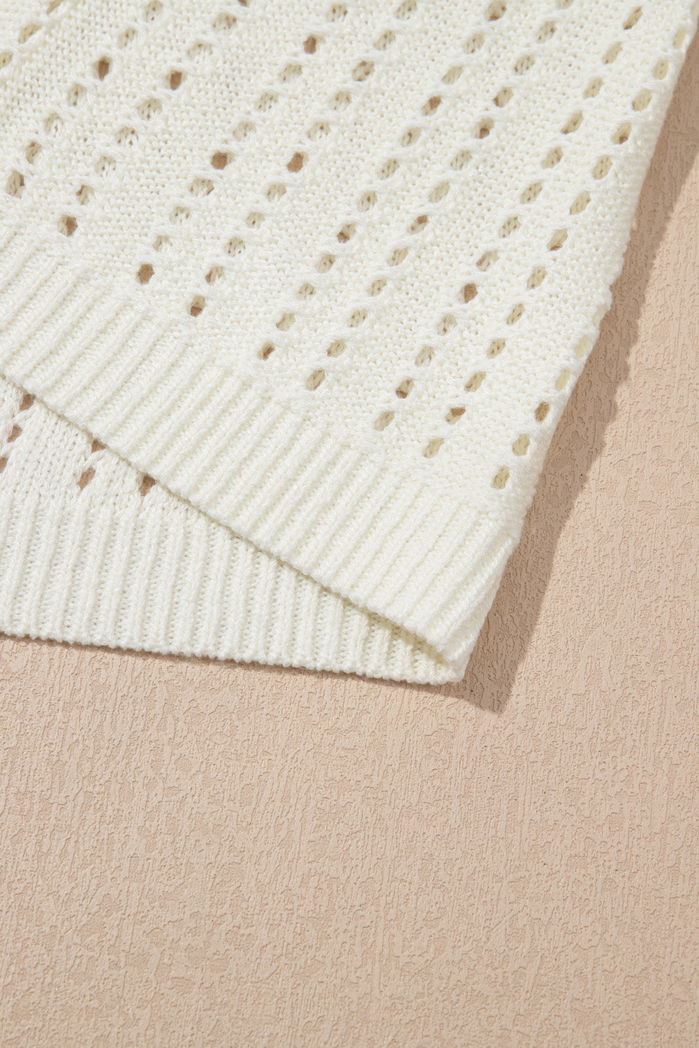 White Eyelet Crochet Sleeveless V Neck Beach Dress BB Fashion Outlet