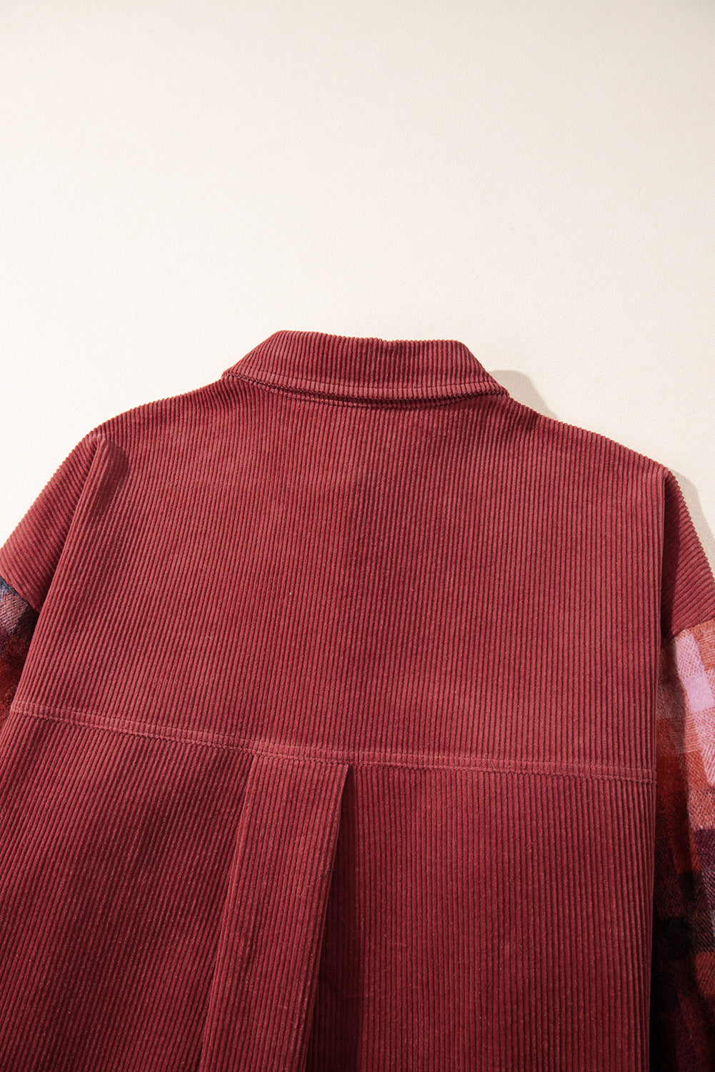 Gold Flame Checker Patchwork Raw Edge Oversized Corduroy Jacket eAura