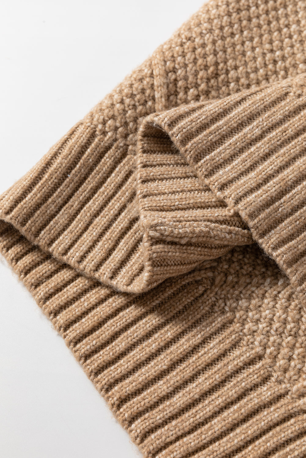 Parchment Cable Knit Drop Shoulder Loose Fit Sweater Dress eAura