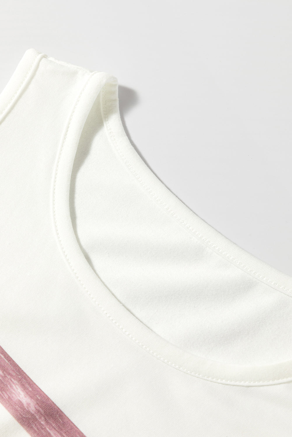 Red Stripe Rainbow Round Neck Tank Top - eAura