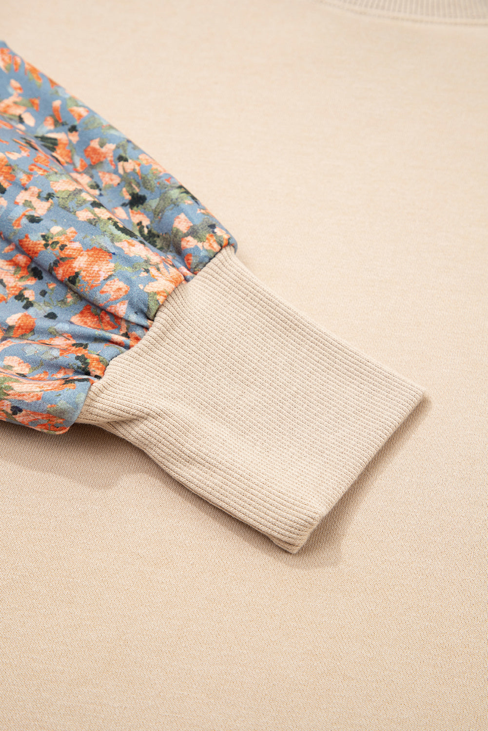 Colourblock Patchwork Sleeve Raw Seam Sweatshirt - eAura