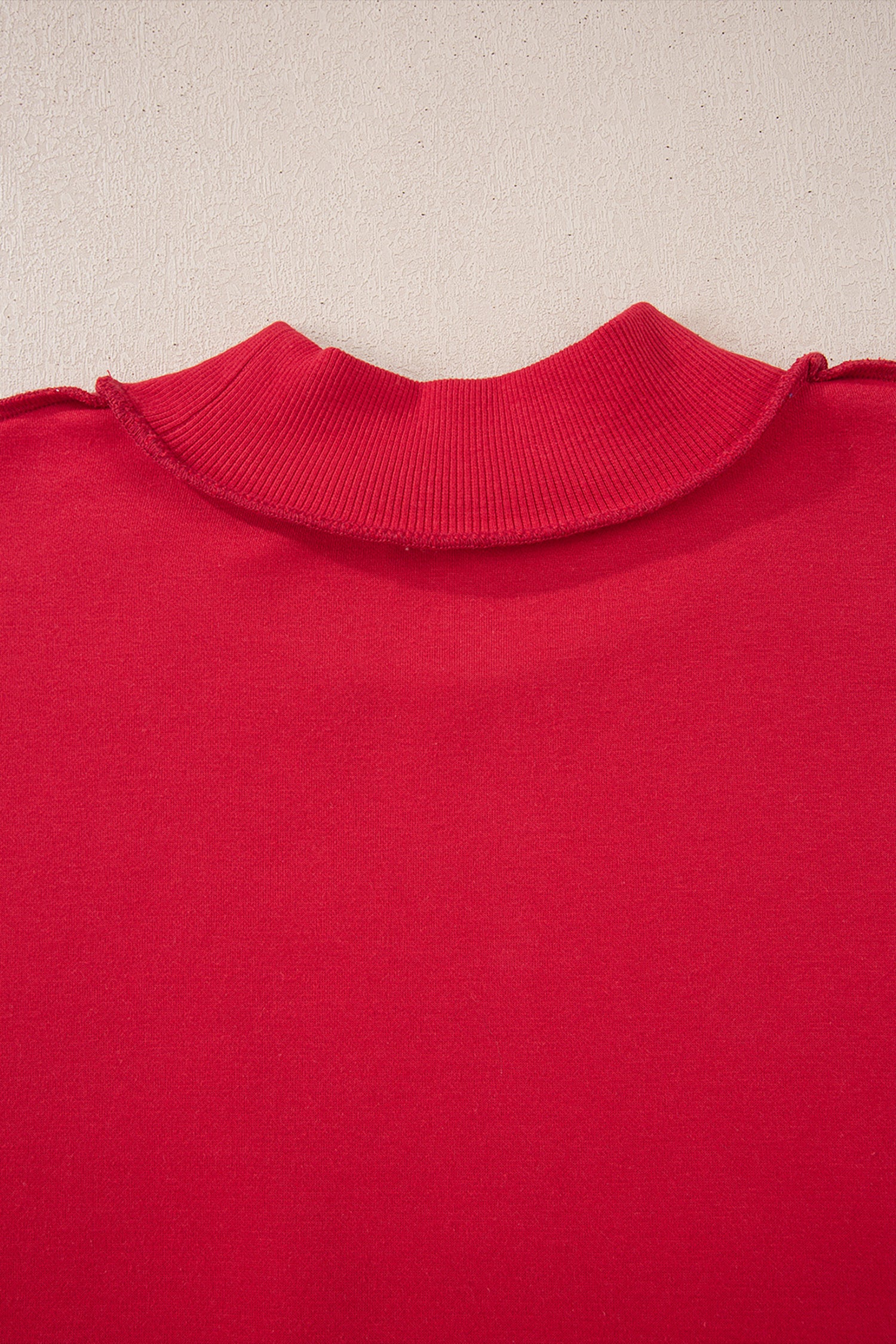 Carrot Oversize Drop Shoulder Reversible Mock Neck Sweatshirt – Orange