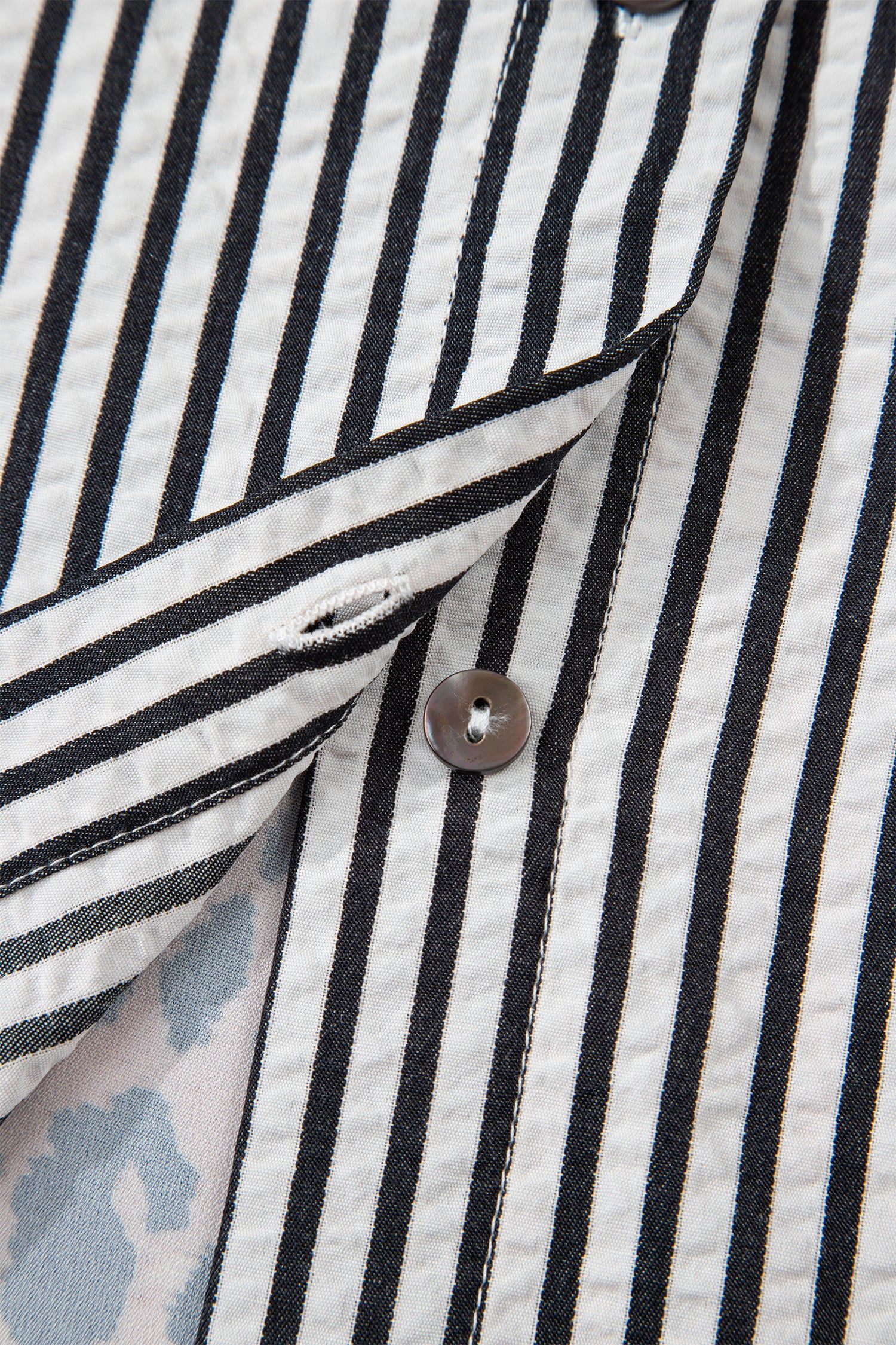 Striped Leopard Print Patchwork Button Up Shirt - eAura