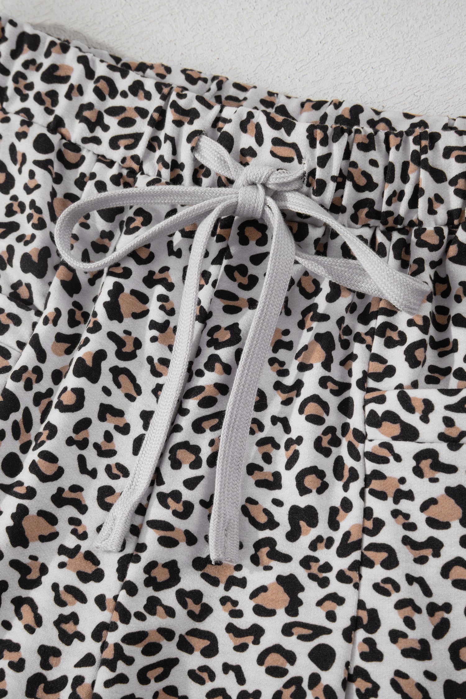Leopard Print High-Low Tee & Wide Leg Pants Set – Brown