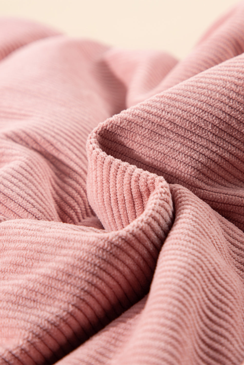 Pink Cord Stand Neck Zipped Puffer Gilet eAura