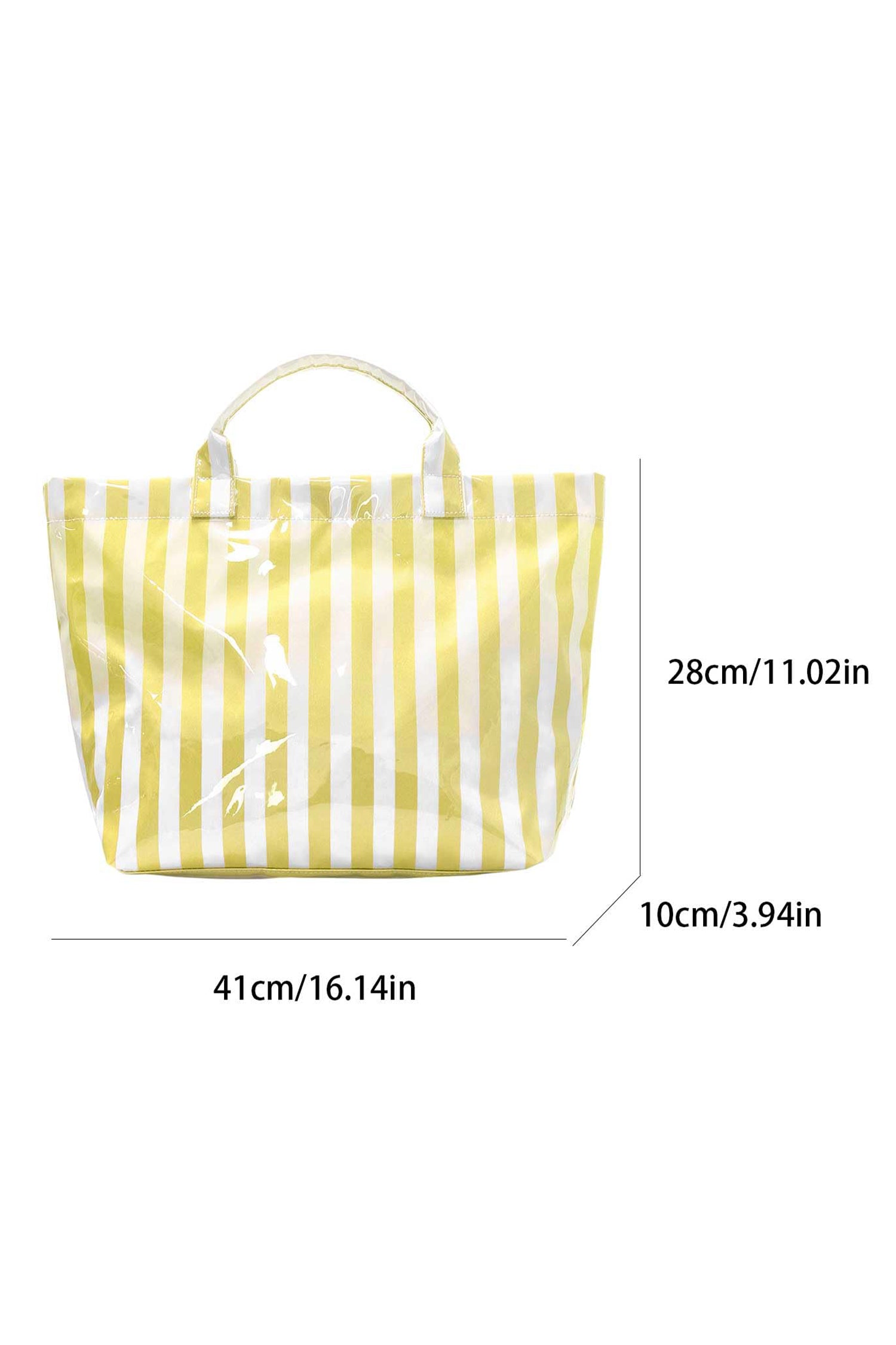 Glossy Striped Vinyl Large Tote Bag