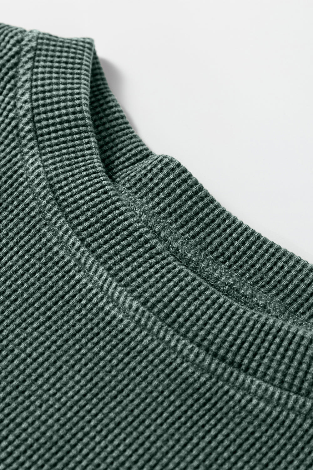 Waffle Textured Long Sleeve Loose Top - eAura