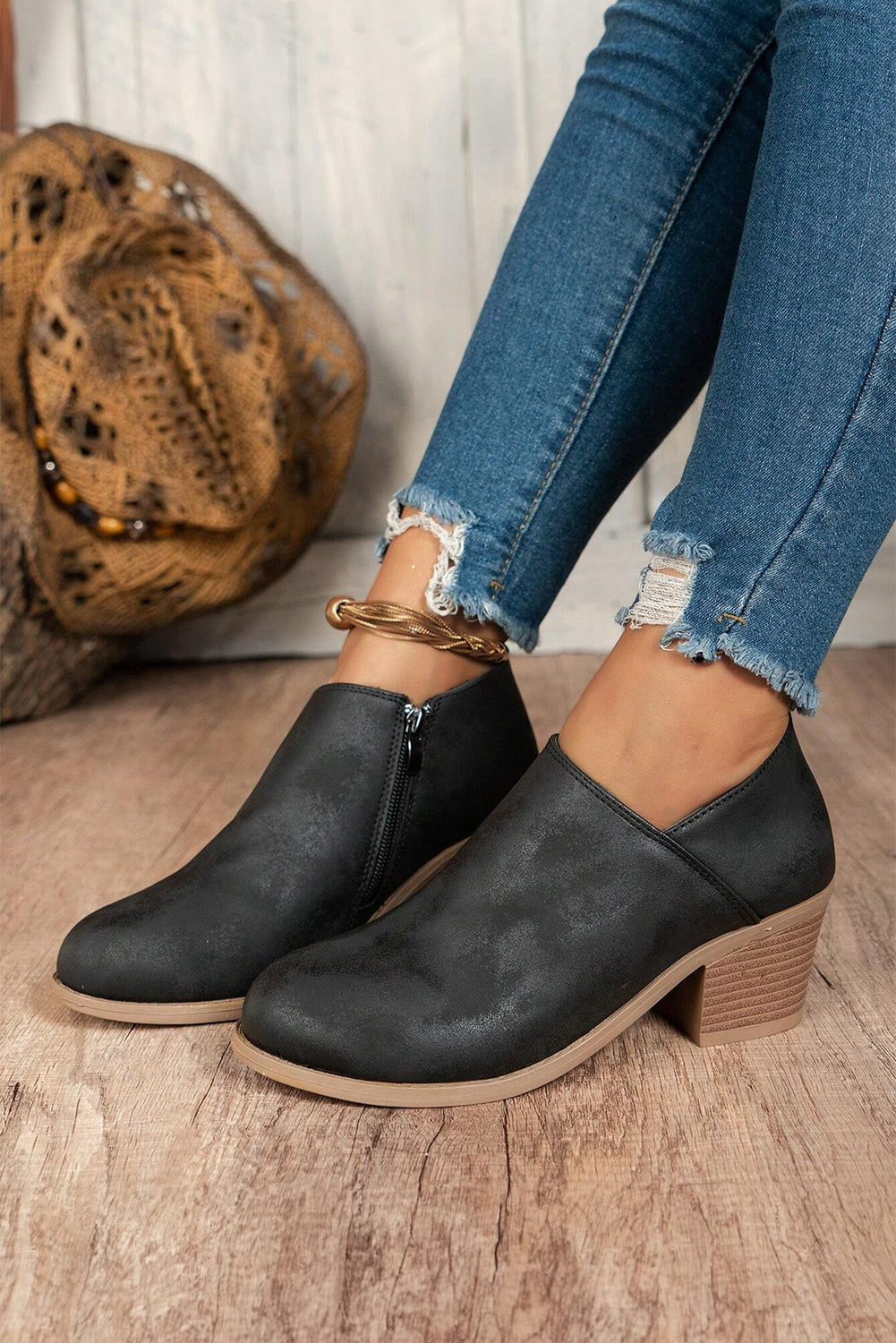 Coffee Suede Casual Ankle Boots - eAura
