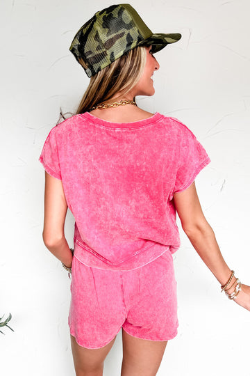 Mineral Wash Cotton Shorts & Tee Co-ord Set