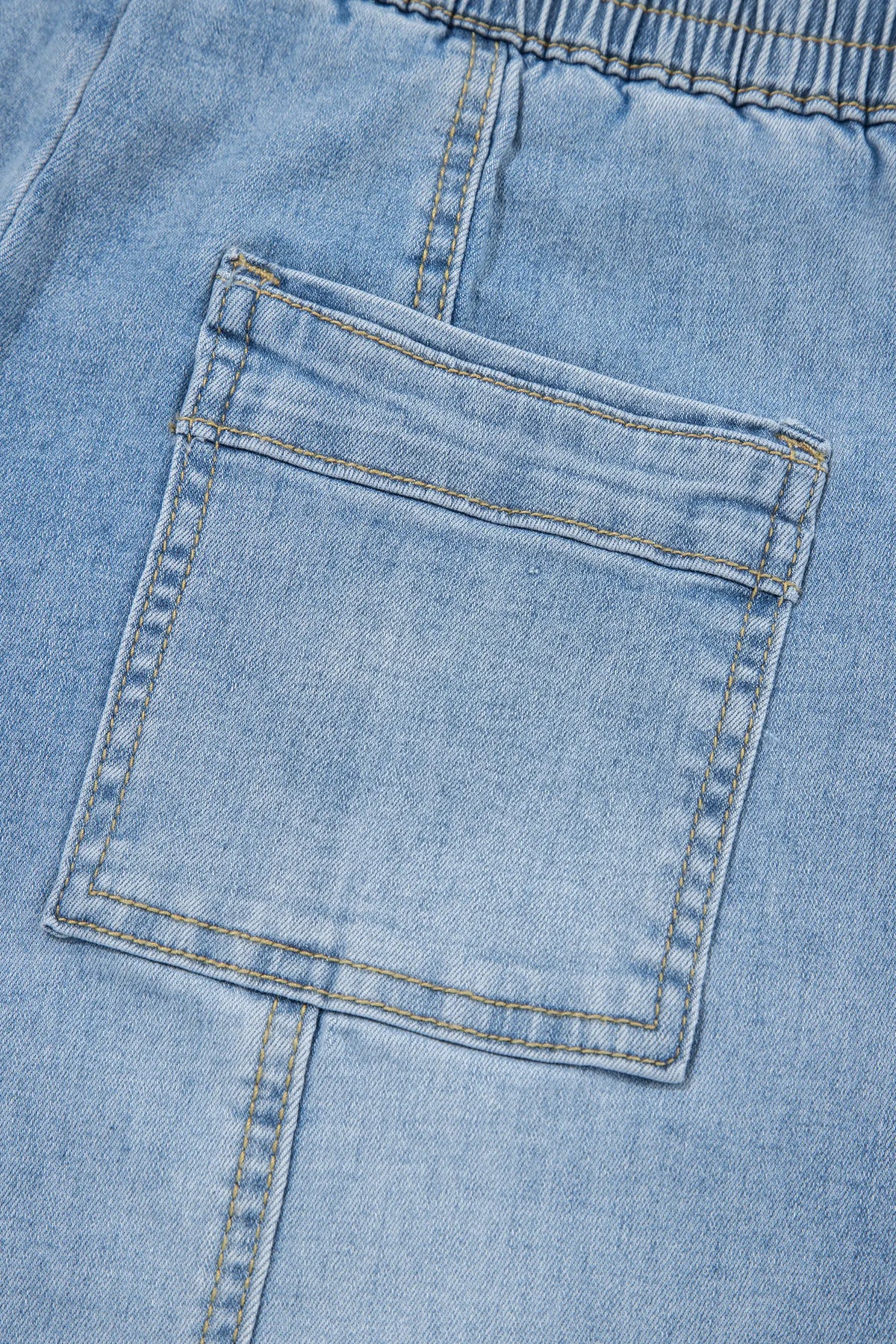 Beau Drawstring Waist Wide Leg Ankle Length Jeans