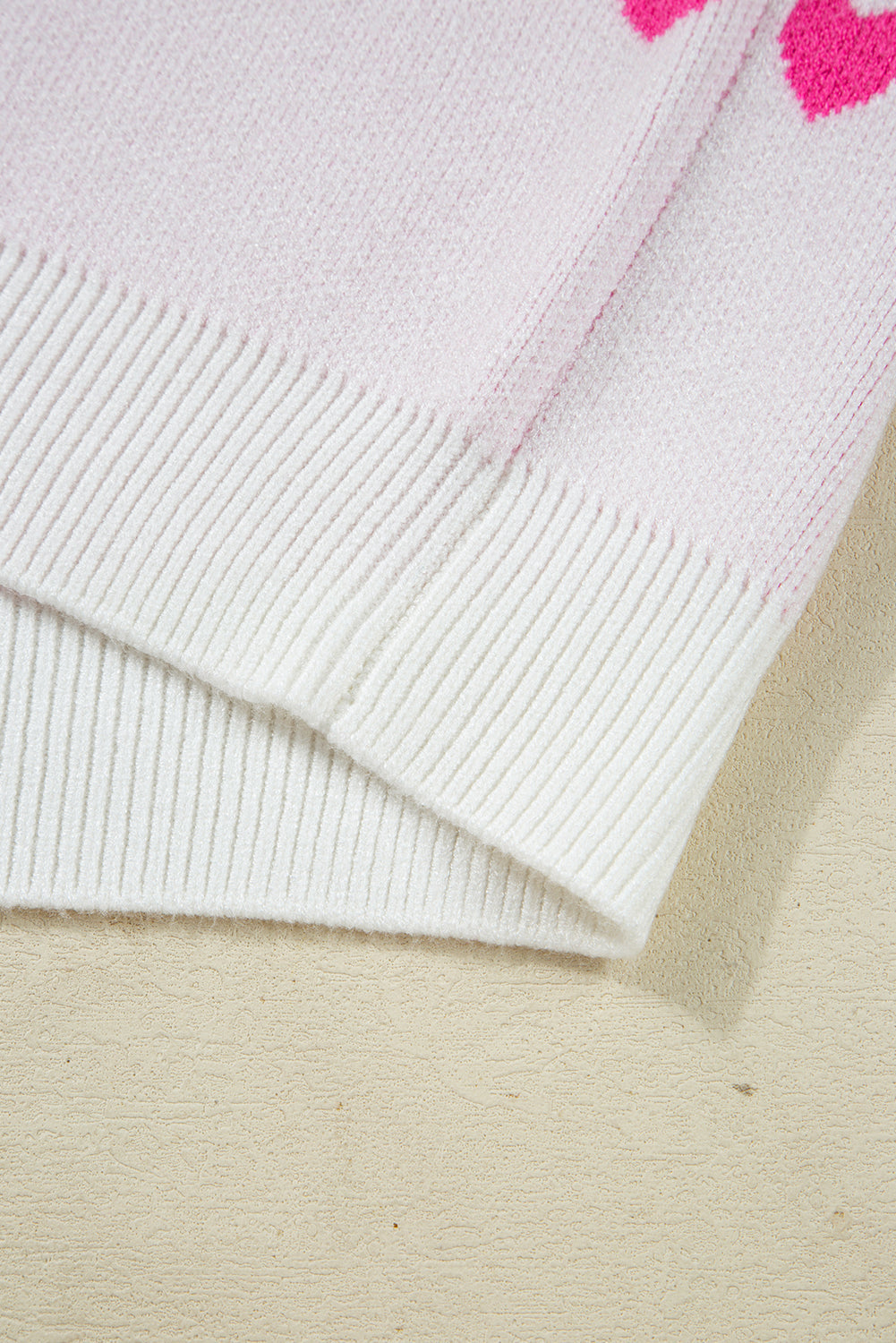 Heart Pattern Knit High Neck Baggy Sweater eAura