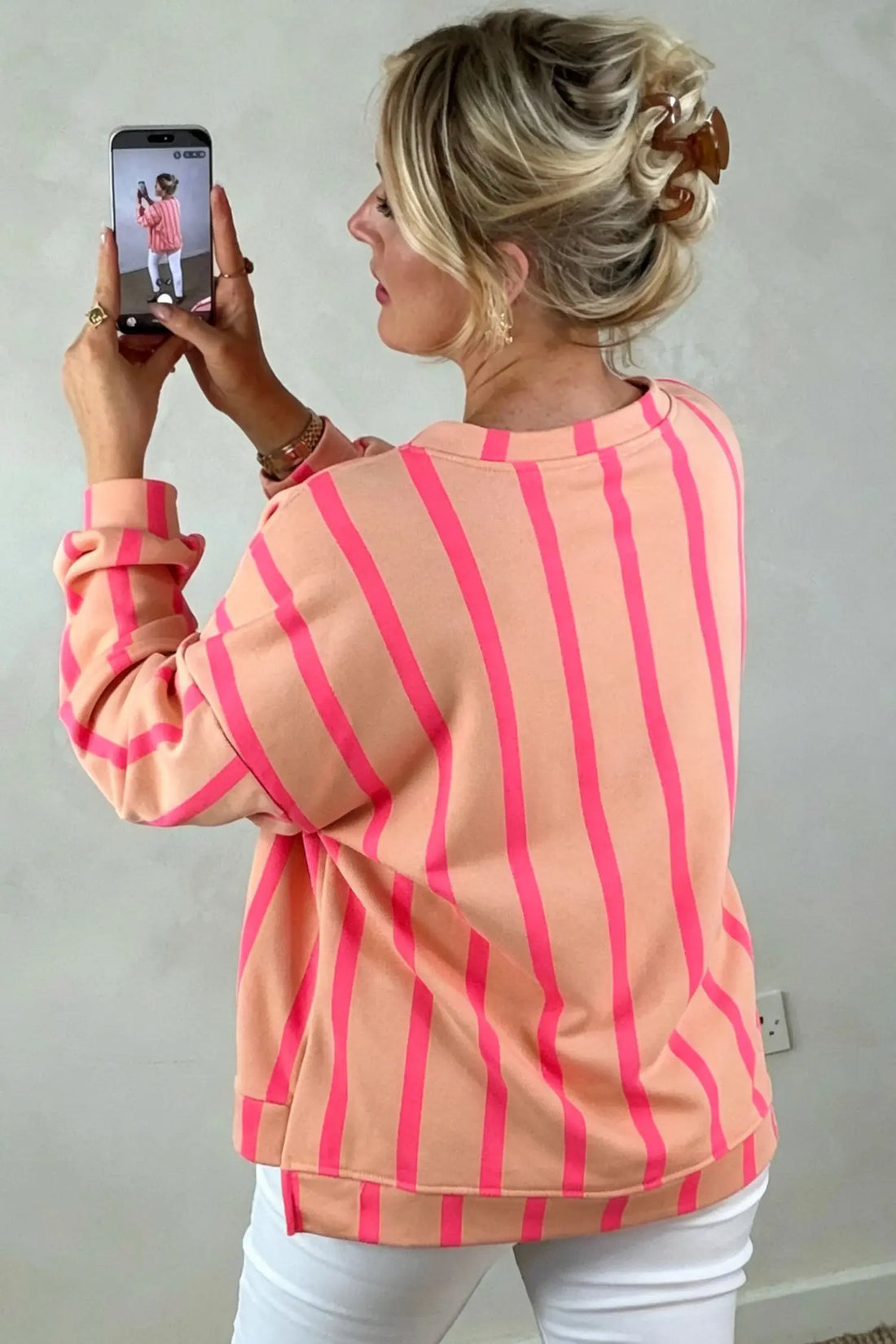 Dropped Shoulder Round Neck Casual Sweatshirt