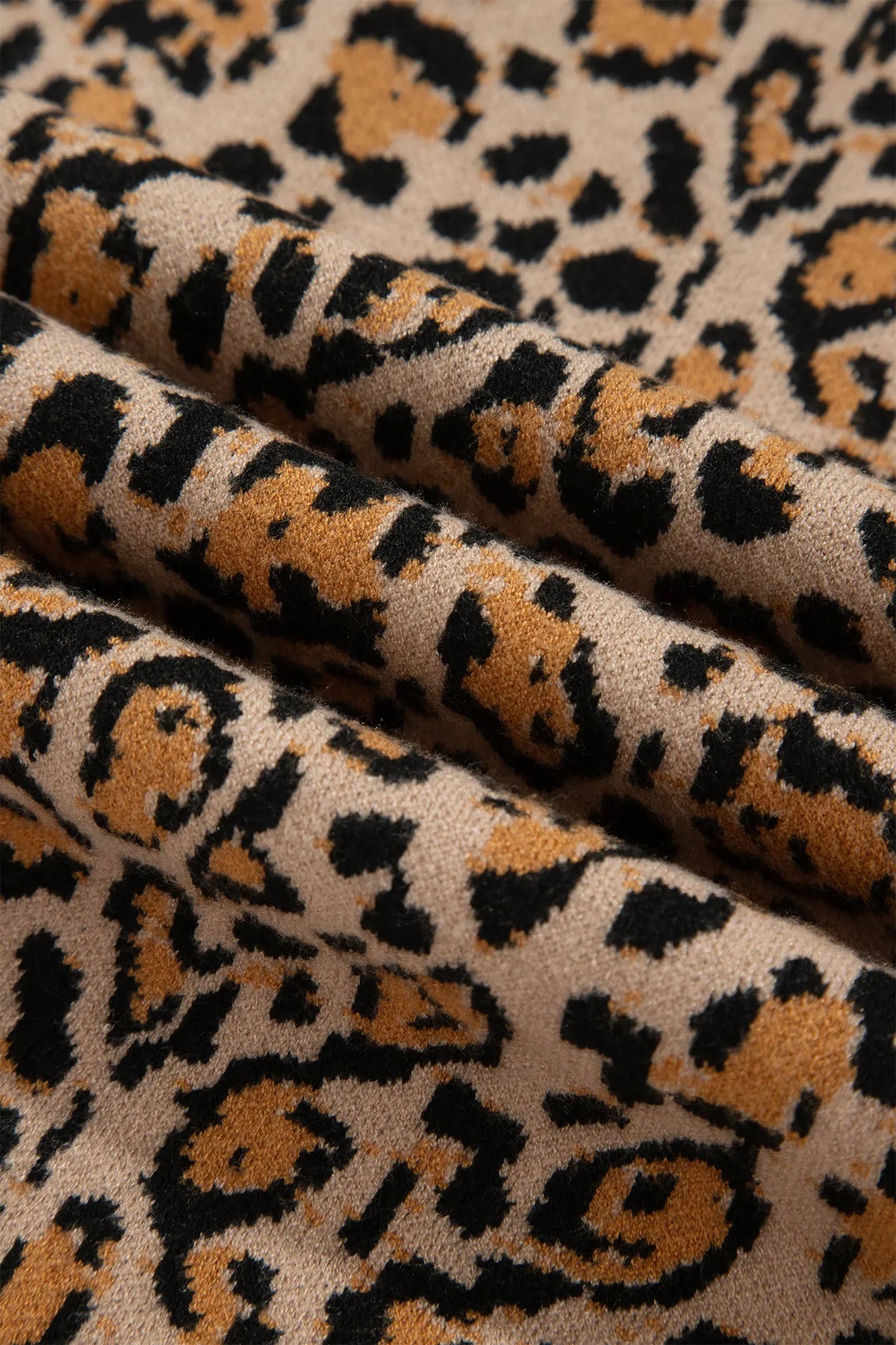 Leopard Print Button-Up Cardigan Long Sleeve Cardigans – Brown