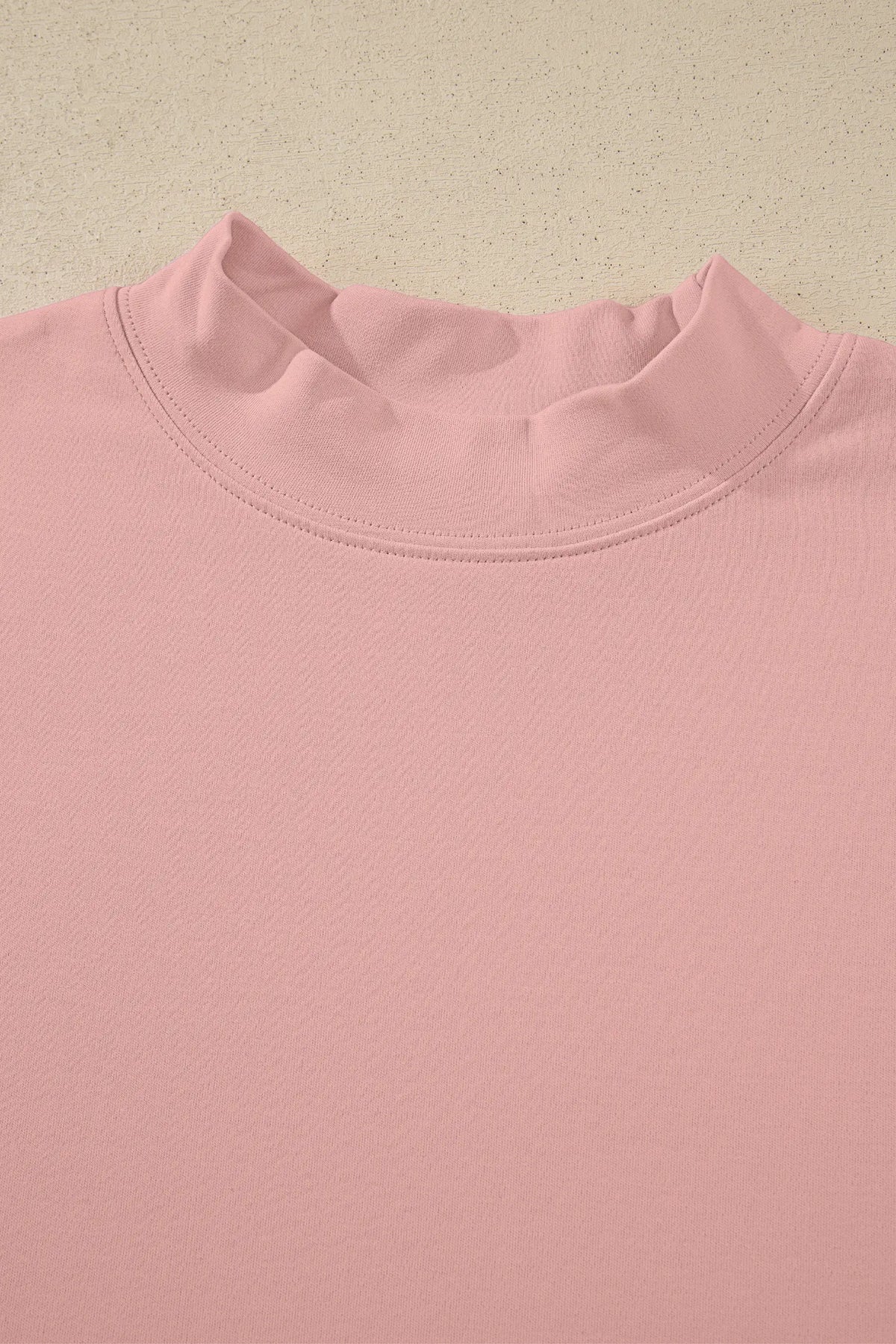 Solid Colour High Neck Oversize Tee – Wisteria