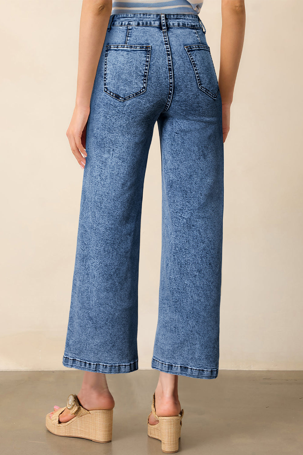 Patch Pocket Straight Leg Loose Jeans - eAura