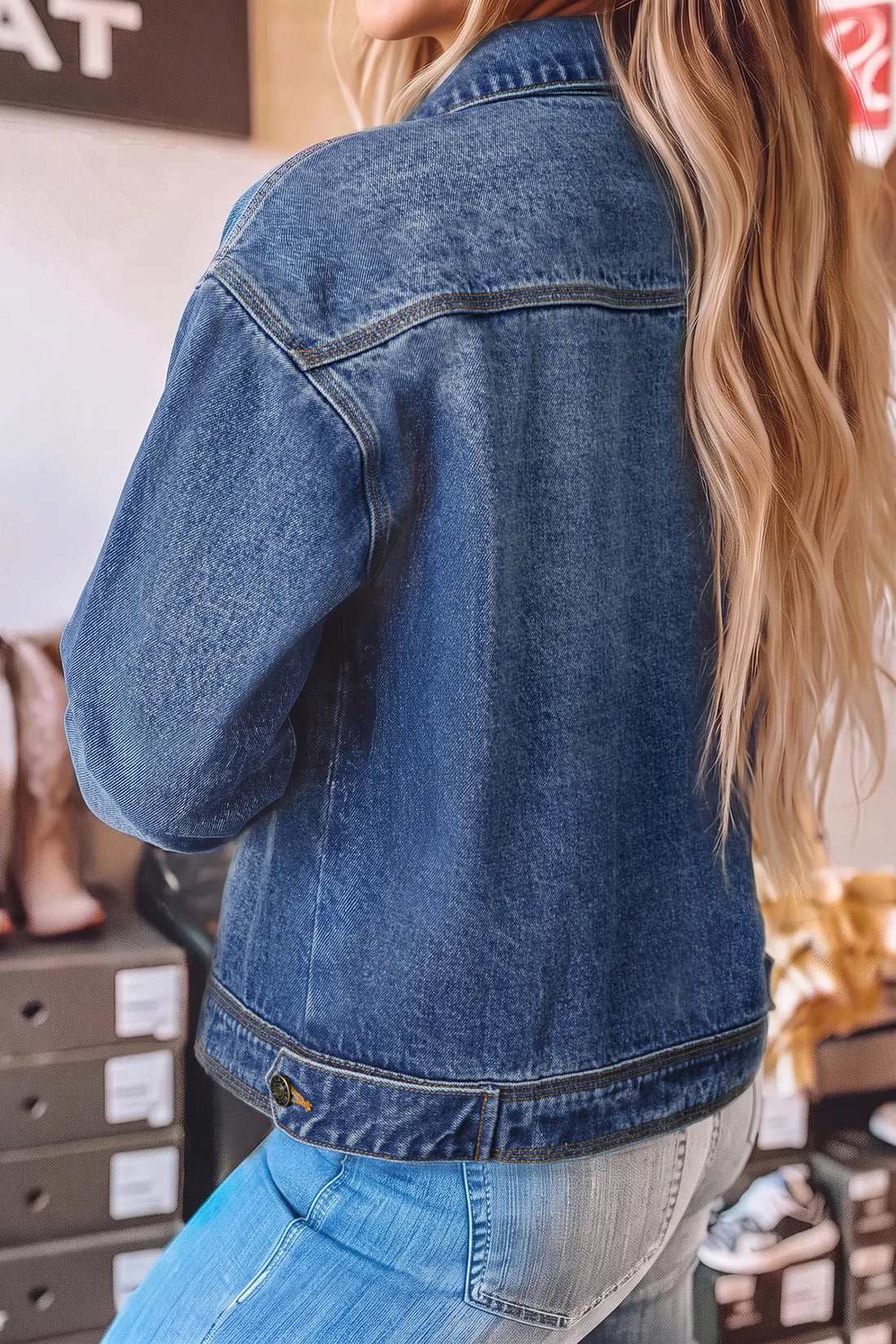 Vintage Wash Western Shift Denim Jacket