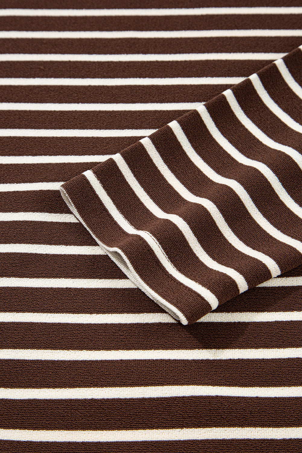 Striped Ribbed Cropped Long Sleeve T-Shirt - eAura