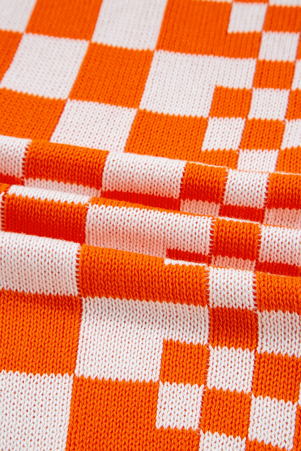 Orange Checkered Open Front Drop Shoulder Cardigan Dear-Lover Dropshipping