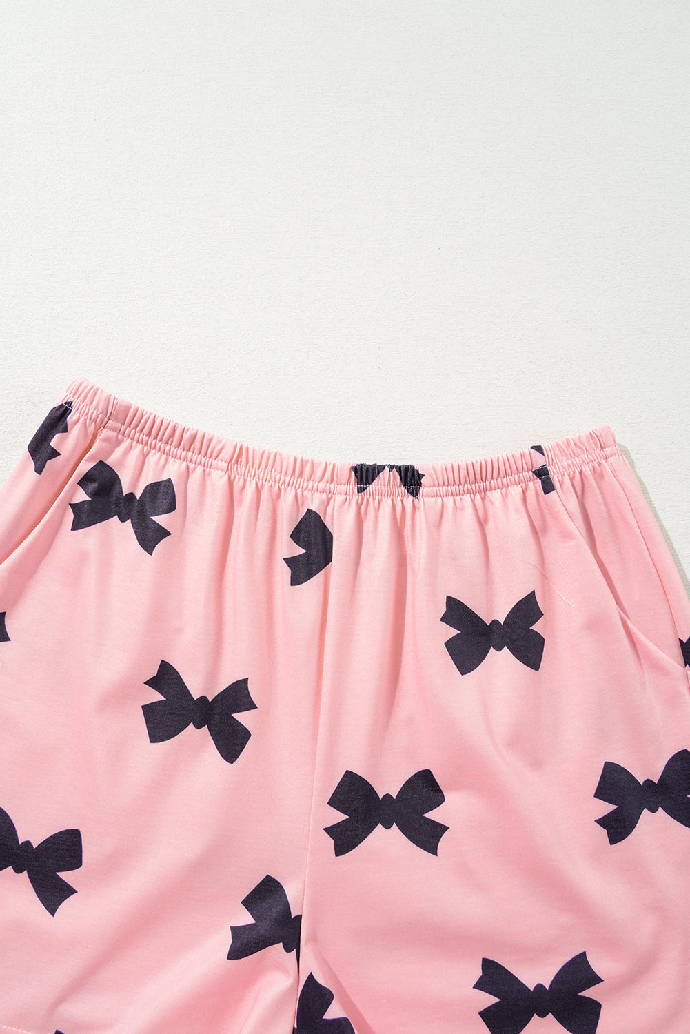 Pink Bow Printed Short 2pcs Lounge Set Pyjamaes eAura