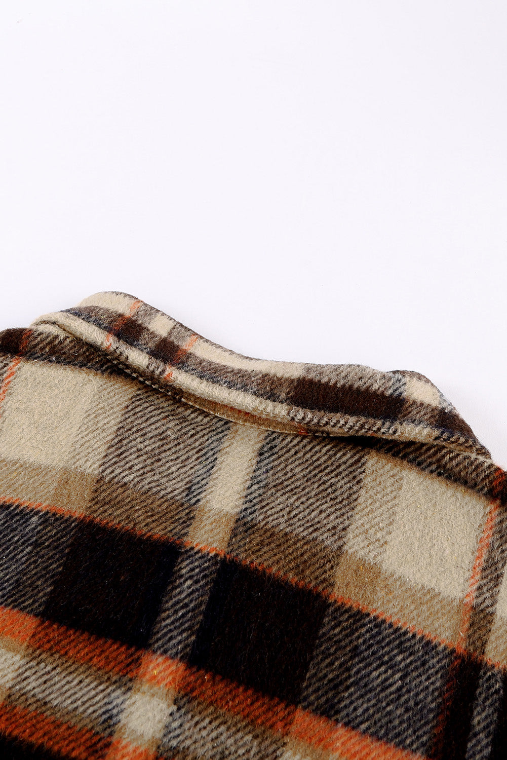 Geometric Plaid Print Pocketed Shacket eAura