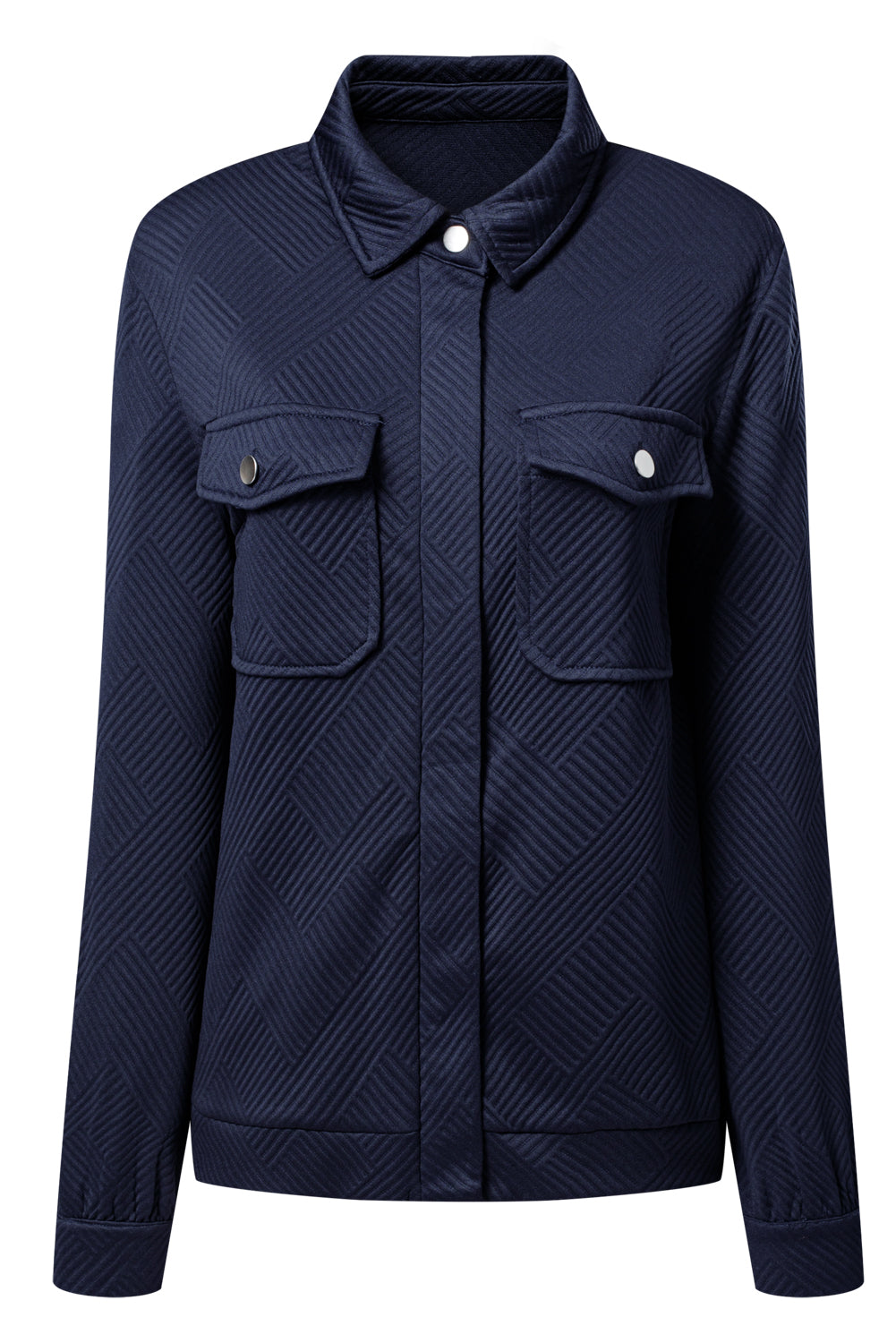 Zip-Up Button Flap Pocket Shirt Collar Jackets - eAura
