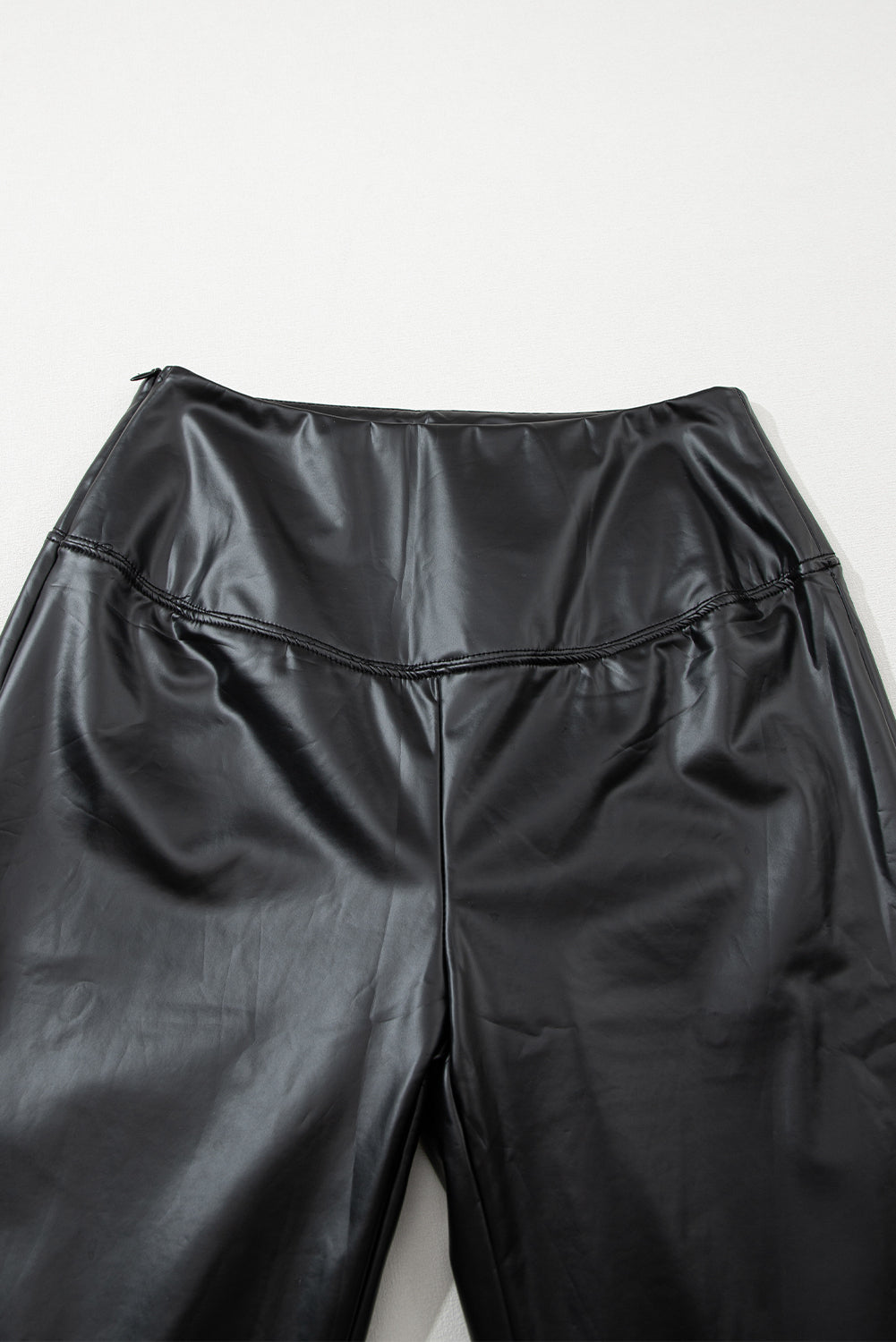 Black Faux Leather Zipped Detail Leggings Beagle Boutique Fashion Outlet