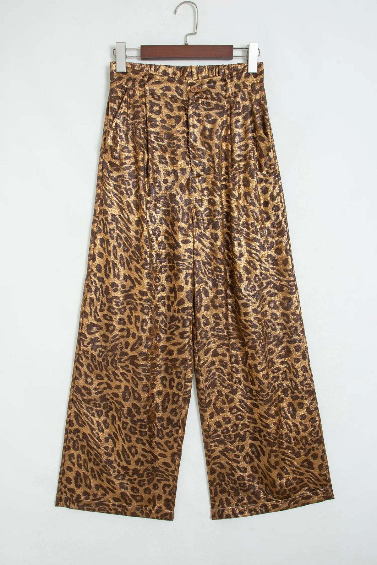 Leopard Print Western Style Wide Leg Full Length Pants – Multicolour