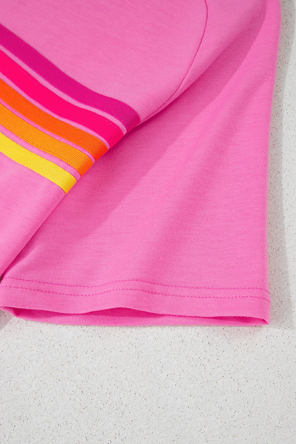 Bonbon Striped Patch Front Casual Tee eAura