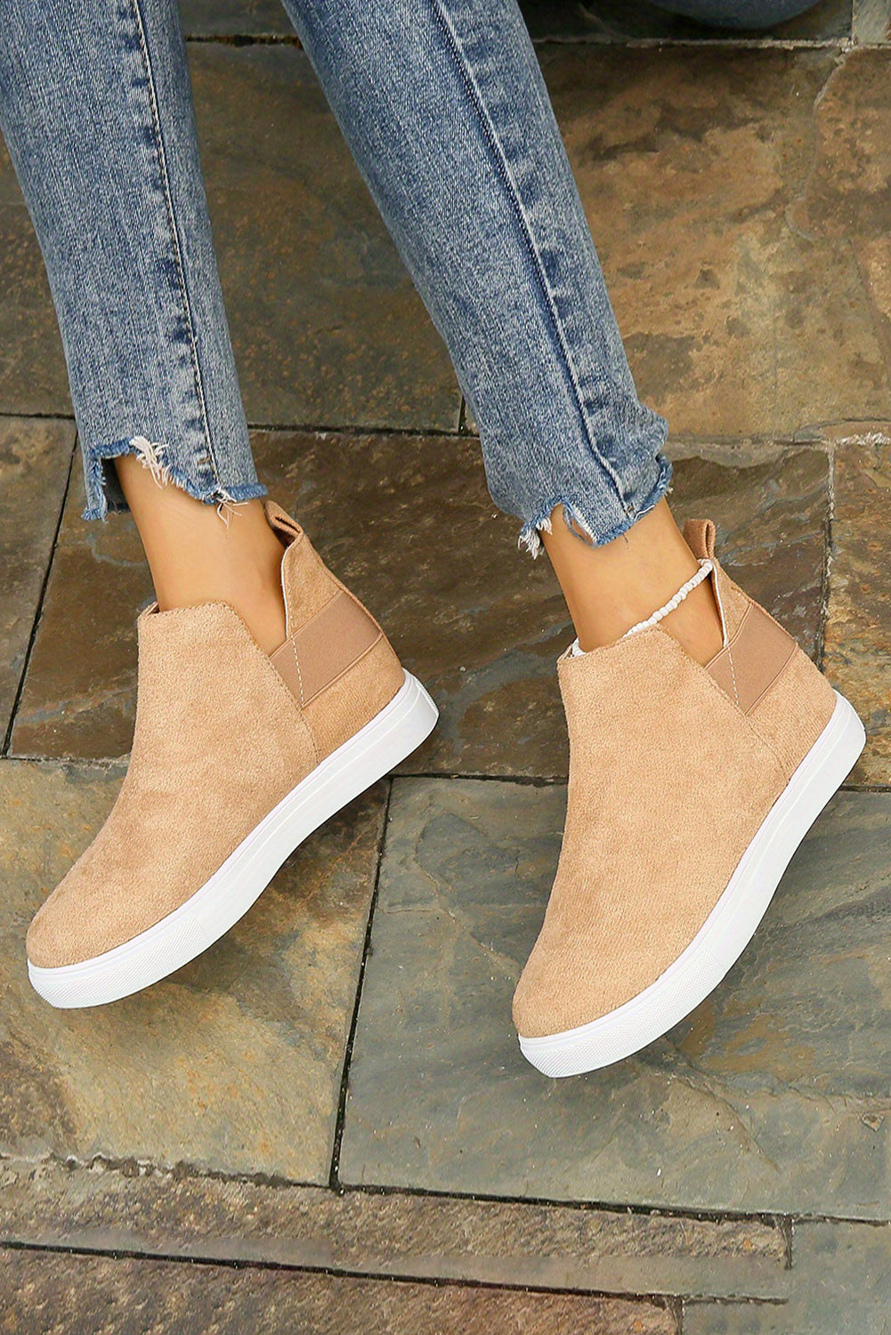 Camel High Top Slip-on Casual Boots - eAura