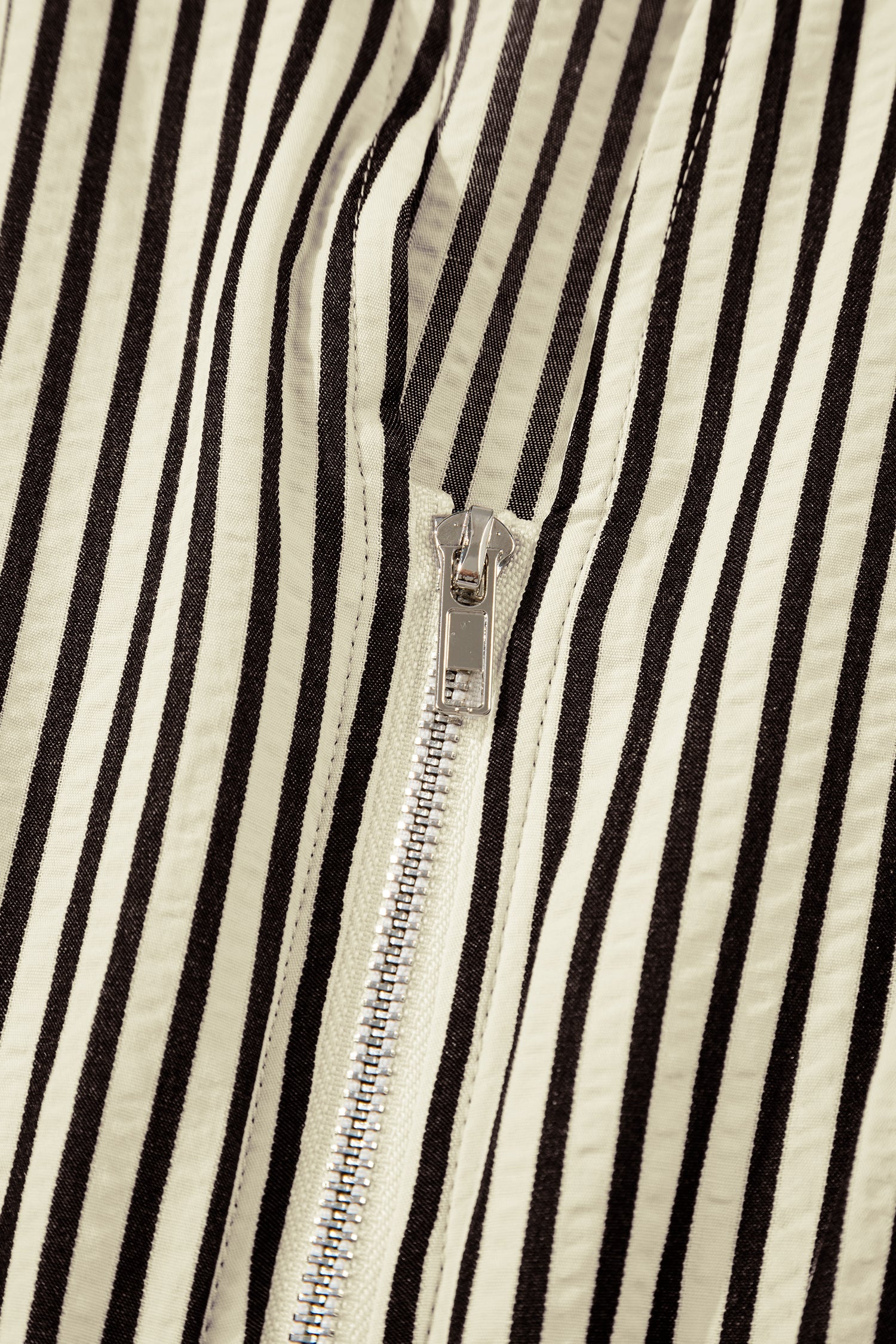 Striped V-Neck Zip Front Midi Dress - eAura