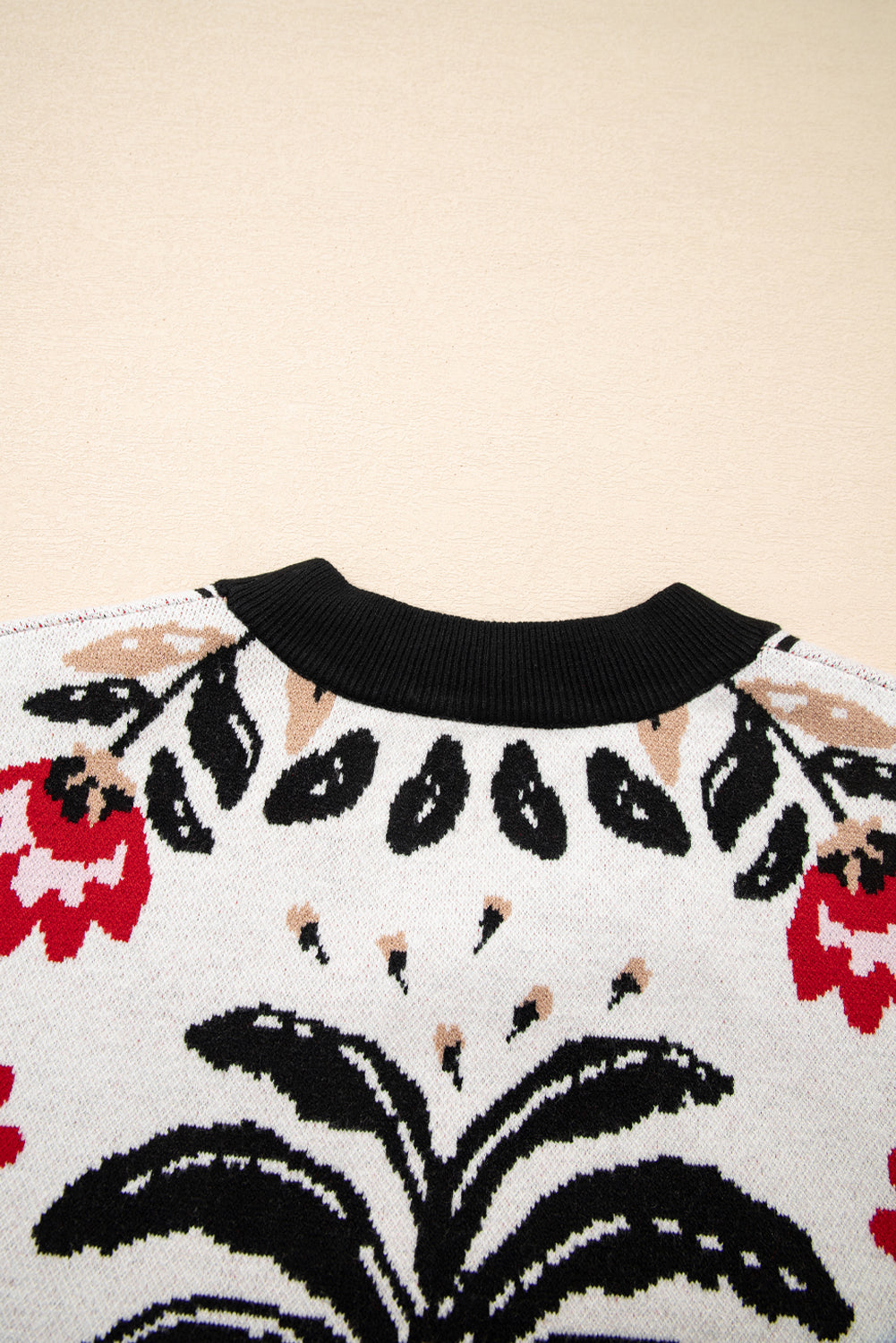 Floral Print Buttoned Front V-Neck Knit Cardigan Dear-Lover Dropshipping