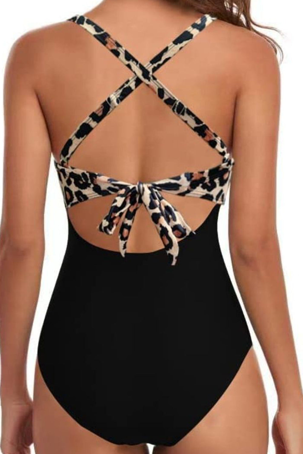 2-tone Crossed Cutout Backless Monokini - eAura