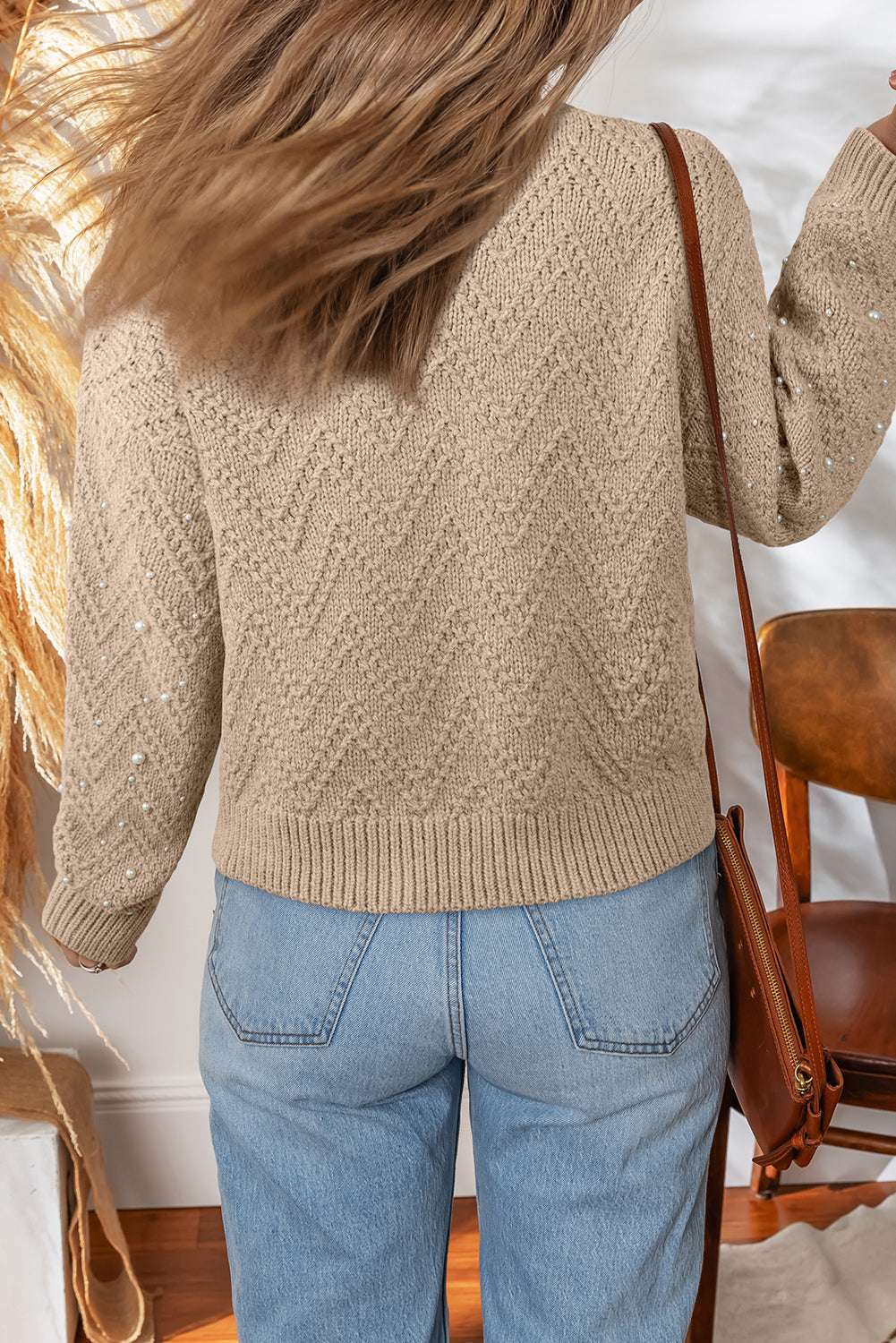 Pearl Embellished Buttoned V-Neck Knit Cardigan Dear-Lover Dropshipping