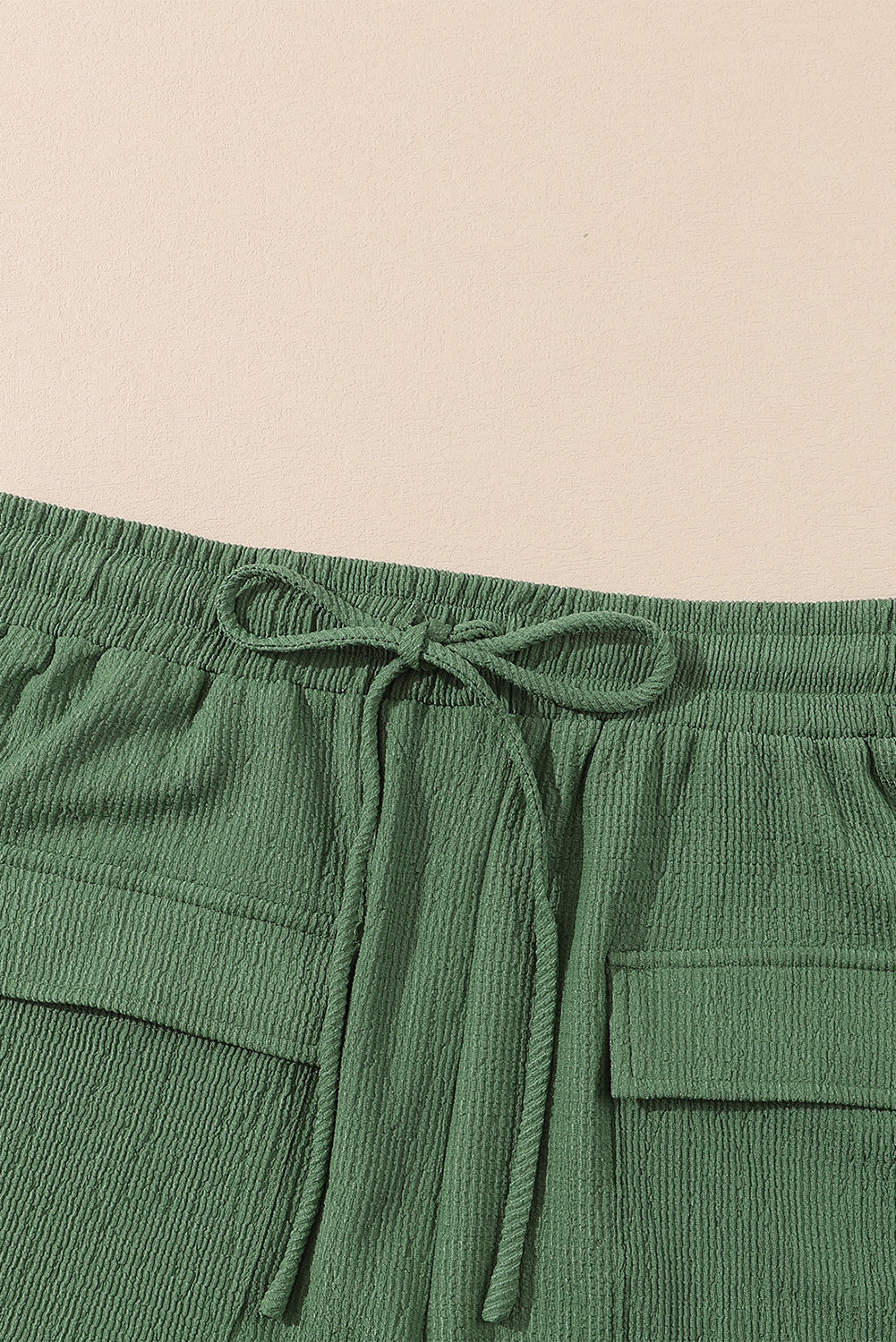 Green Flap Pocket Casual Drawstring Shorts Dear-Lover Dropshipping