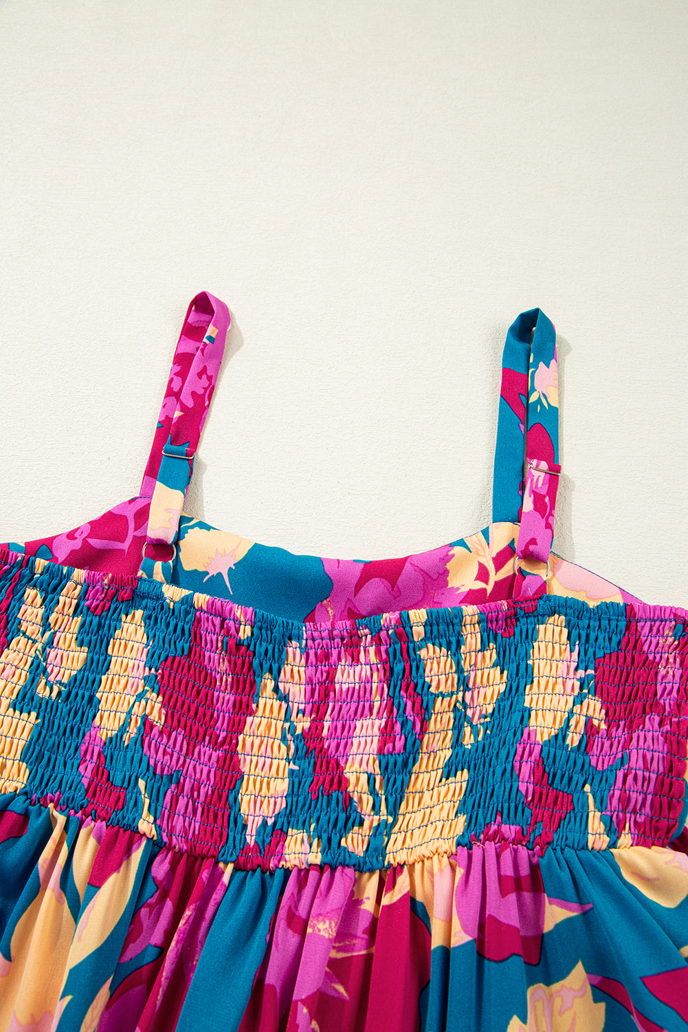 Dark Blue Floral High Waist Sleeveless Flared Long Dress eAura