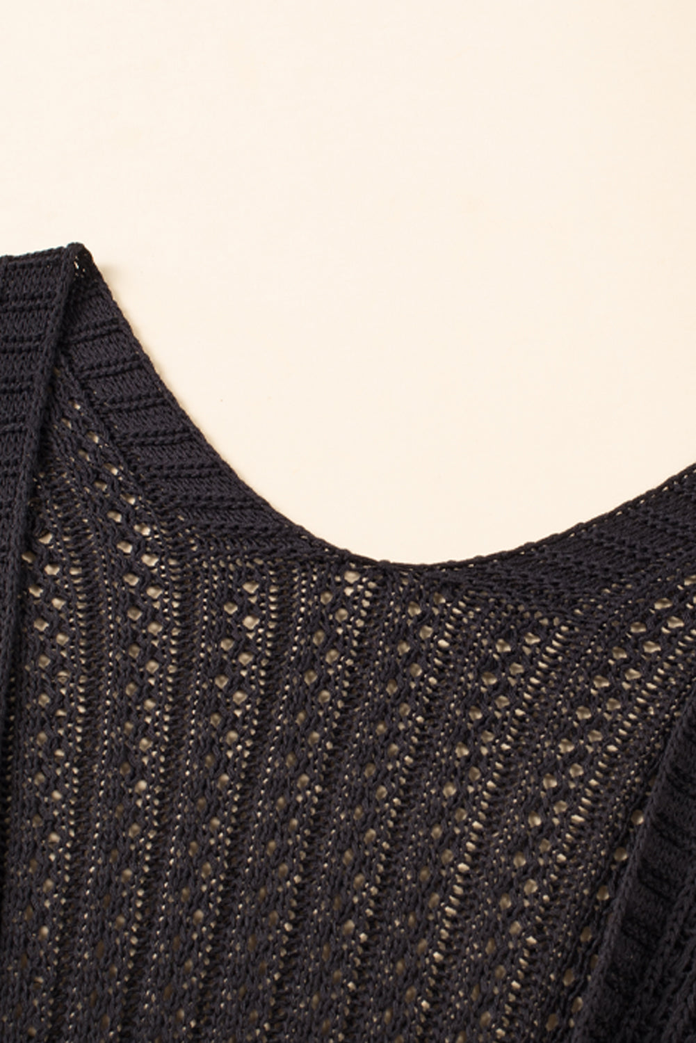 Black Hollow-out Bracelet Sleeve Knit Cardigan eAura