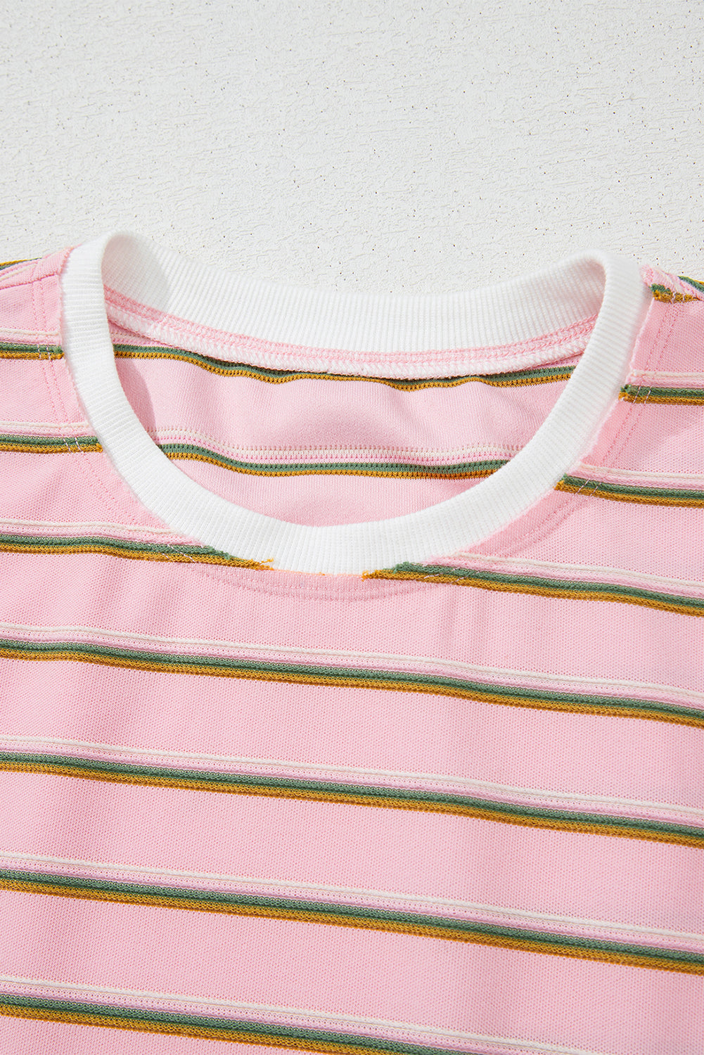 Pink Stripe Wide Short Sleeve Tee and Short Set Co-ord eAura