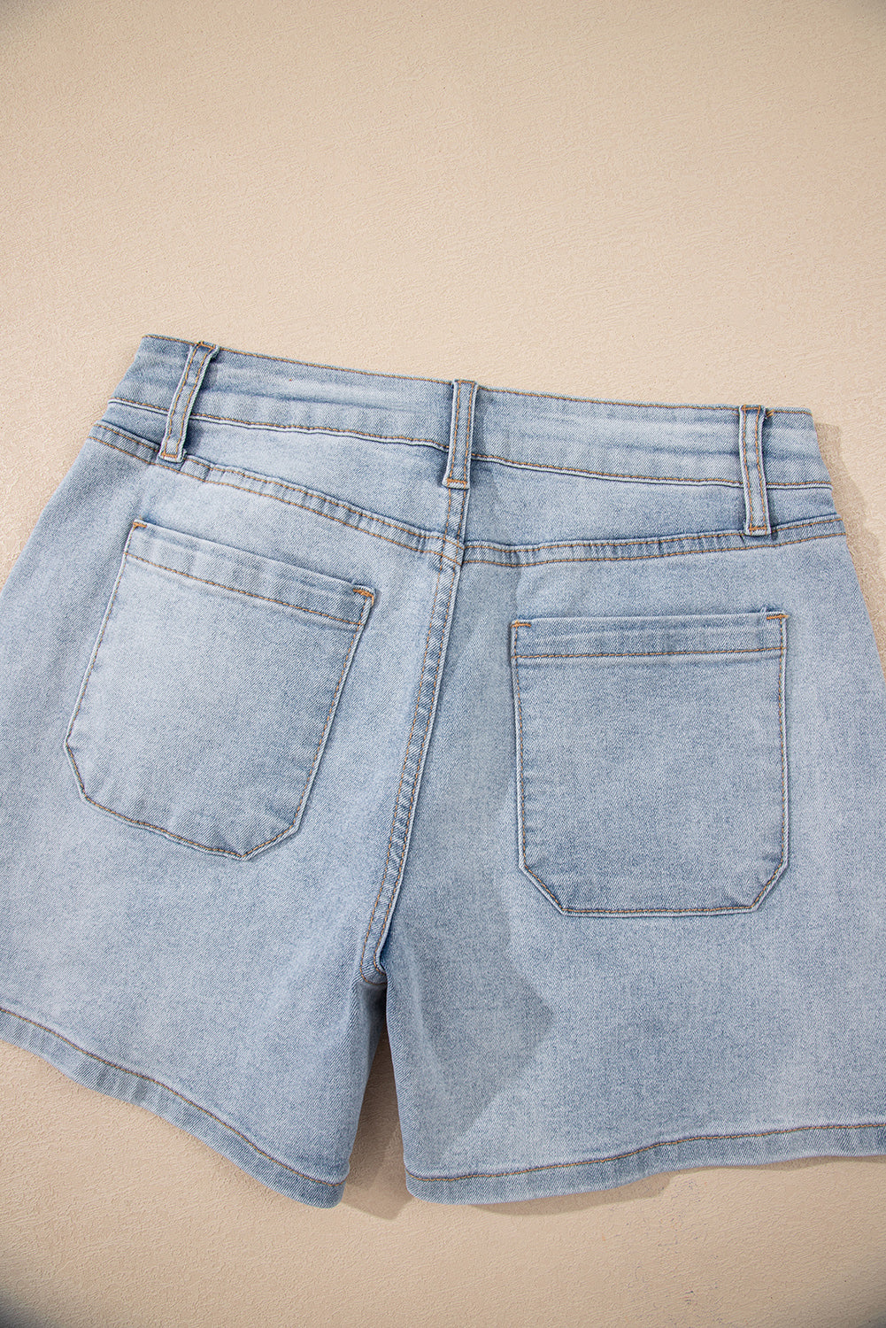 Beau Blue Light Wash High Rise Denim Shorts BB Fashion Outlet