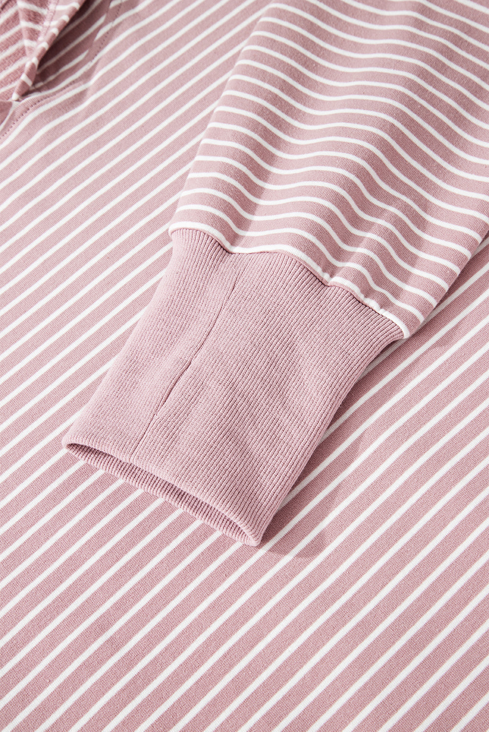 Stripe Thumbhole Side Slits Drop Shoulder Loose Fit Hoodie Dear-Lover Dropshipping