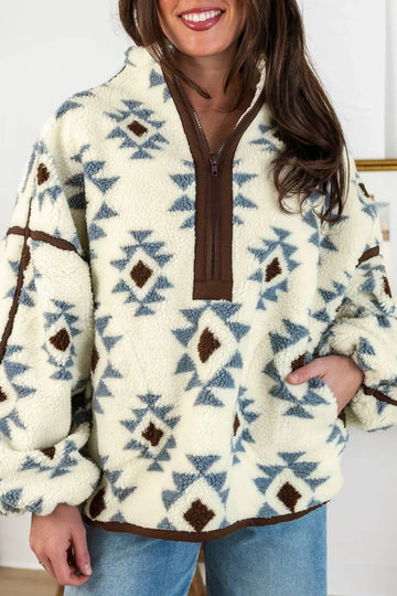 Sherpa Western-Style Long Sleeve Sweatshirt