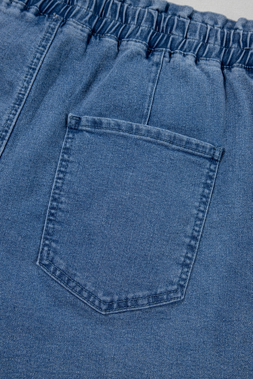 Ashleigh Blue Drawstring High Waist Casual Denim Shorts with Pockets eAura