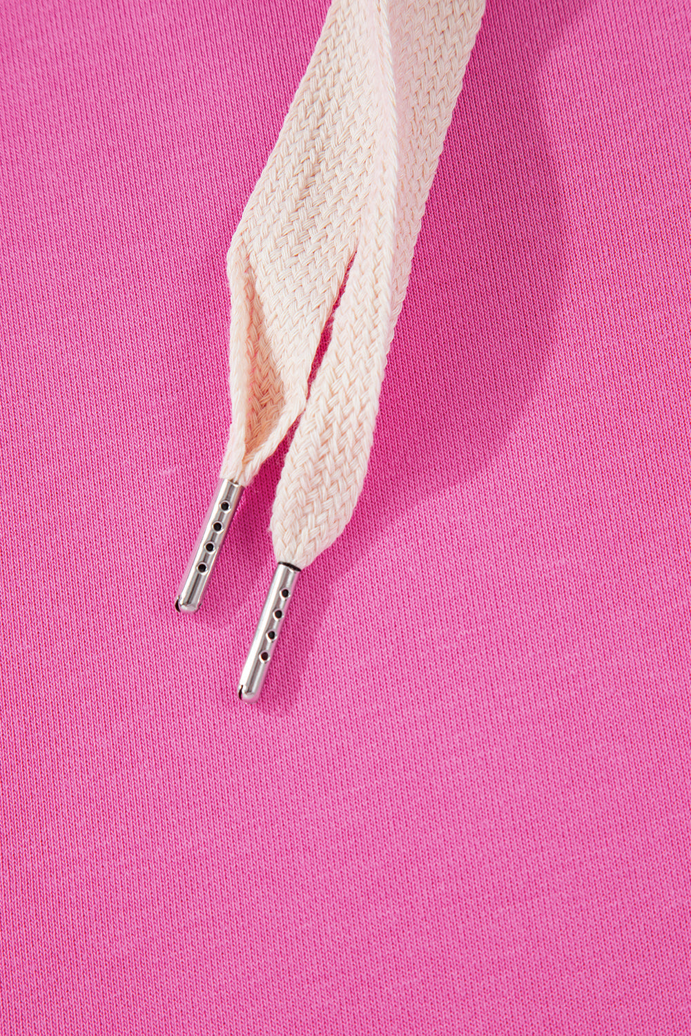 Sachet Pink Solid Drop Shoulder Drawstring Cropped Hoodie eAura