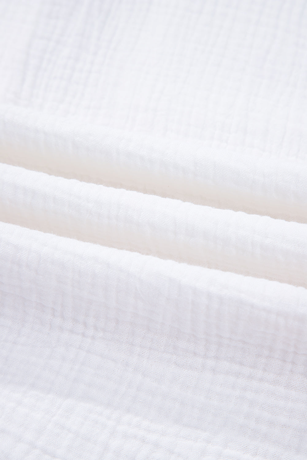 White Cotton Gauze Lace Patchwork Long Sleeve Shirt - eAura