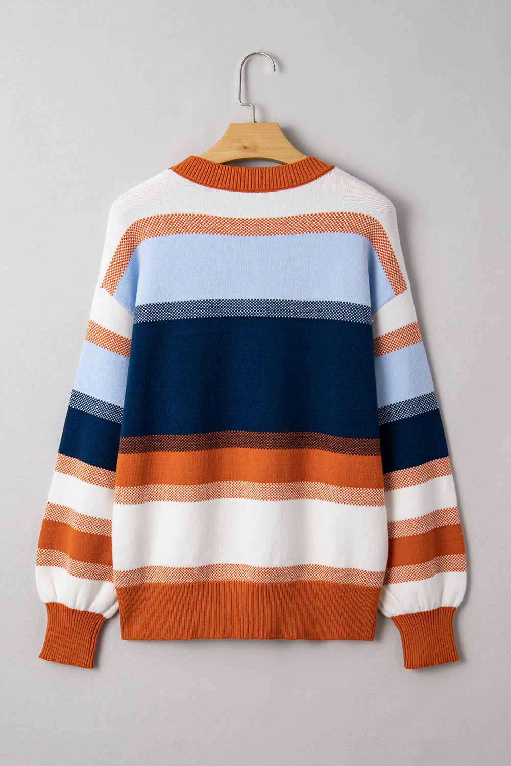 Colour Block Round Neck Sweater Dear-Lover Dropshipping