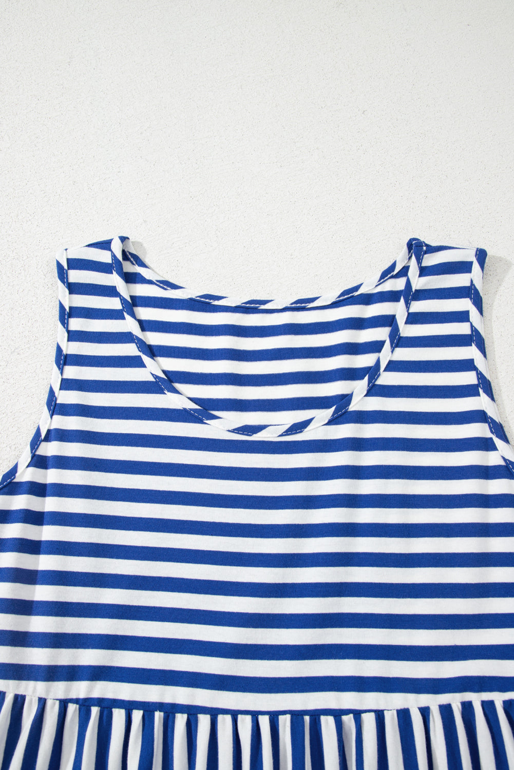 Stripe U-Neck Sleeveless Loose Fit Mini Dress eAura