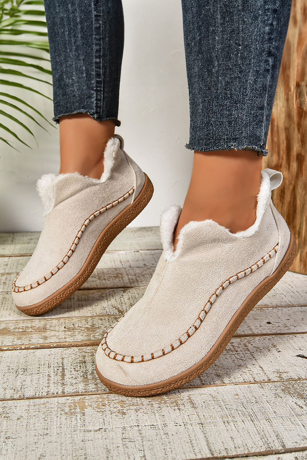 Faux Suede Fleece Lined Winter Snow Boots - eAura