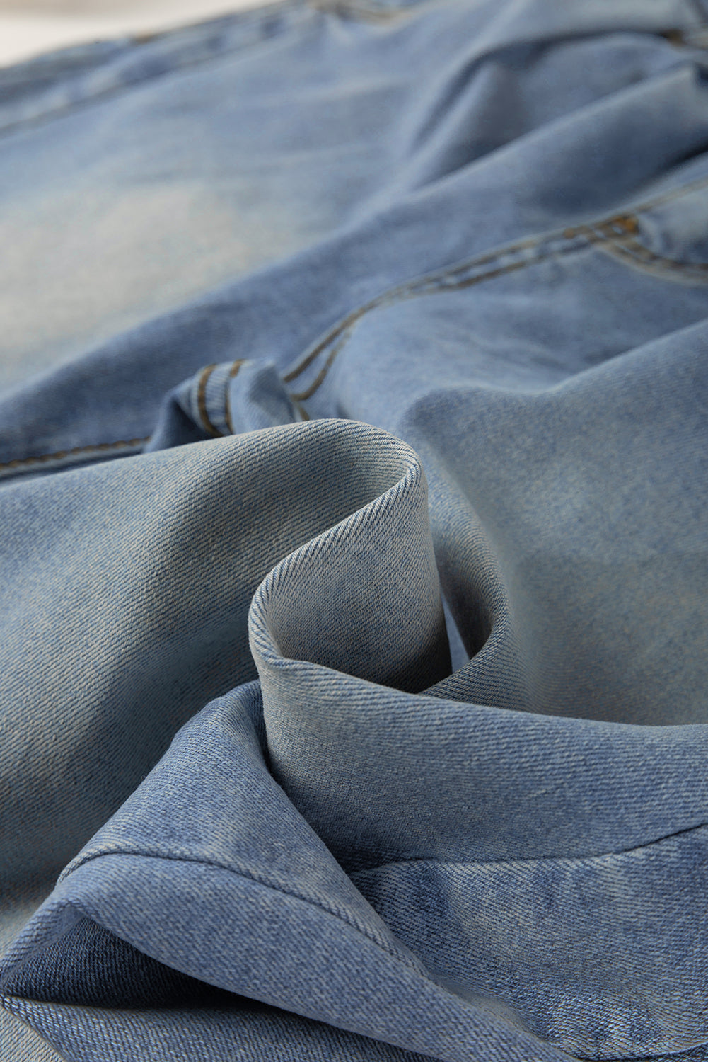 Ashleigh Blue Washed Pleated Detail Wide Leg Jeans - eAura