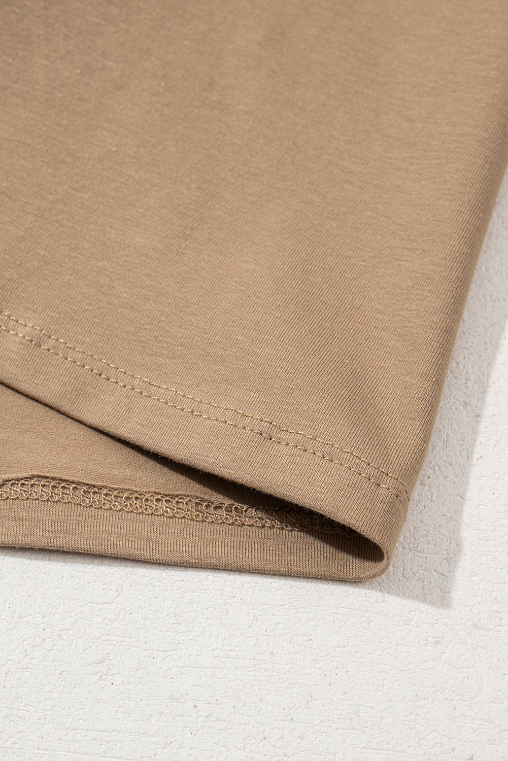 Pale Khaki Long Sleeve Buttons V Neck Slim Fit Top eAura