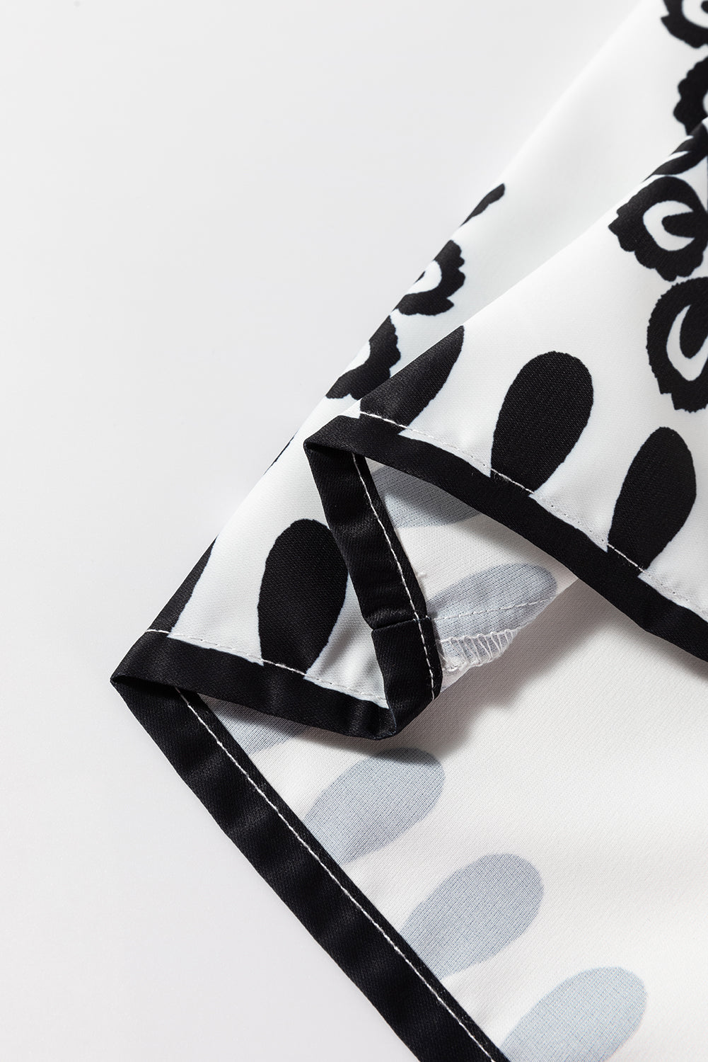 Black Tribal Geometric Print Belted High Waist Casual Shorts eAura